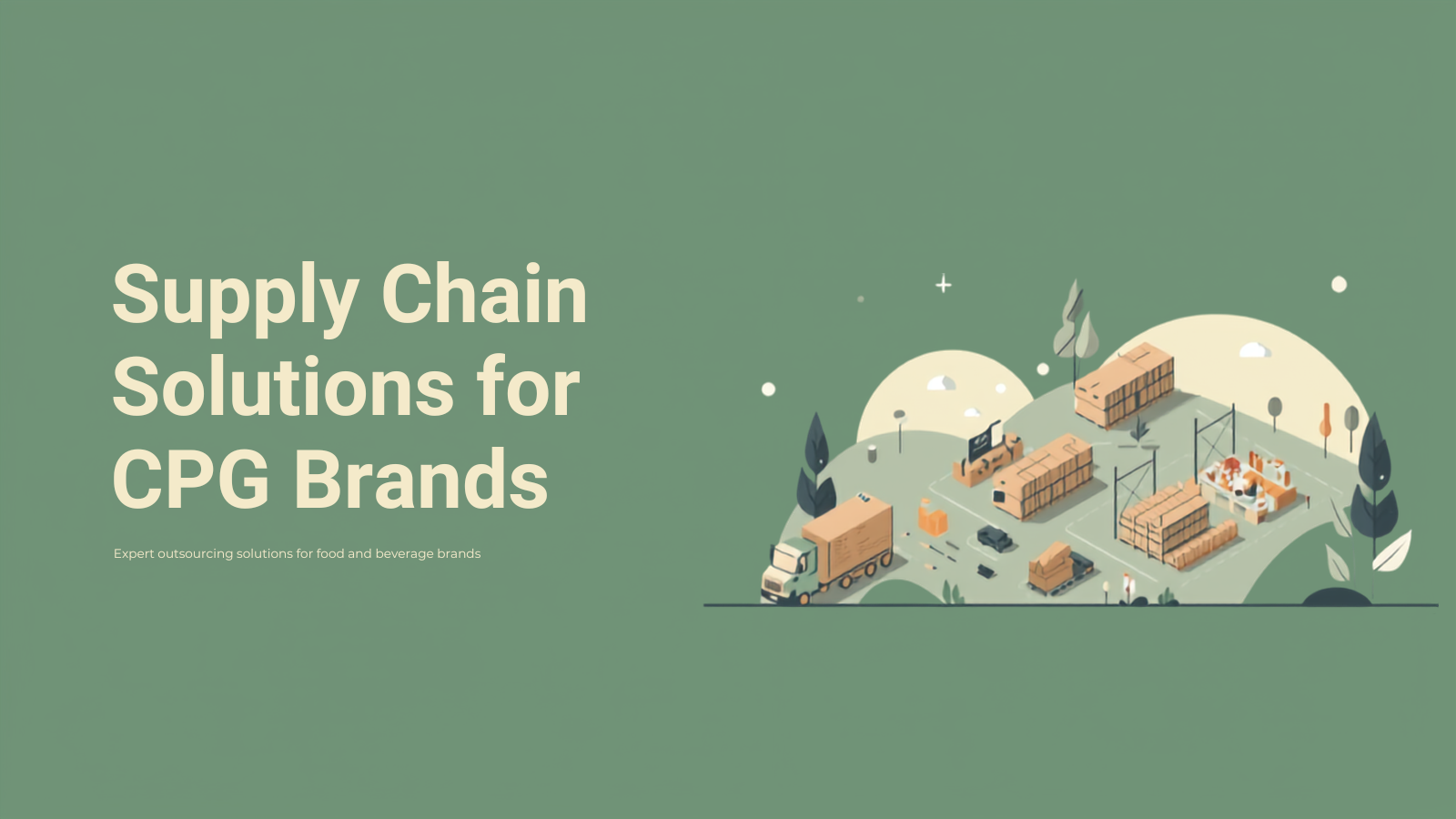 Supply chain solutions for CPG brands — isometric illustration of supplier to retail shelf